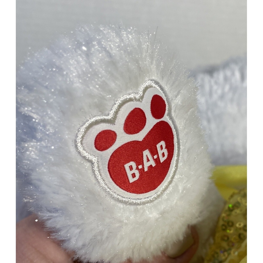 Build a Bear BAB Heart Pawlette Rabbit 16" White Sparkle Bunny With Disney Dress - Picture 10 of 16